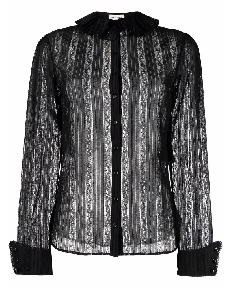 Saint Laurent Hemd mit Rüschenkragen - Schwarz Schwarz