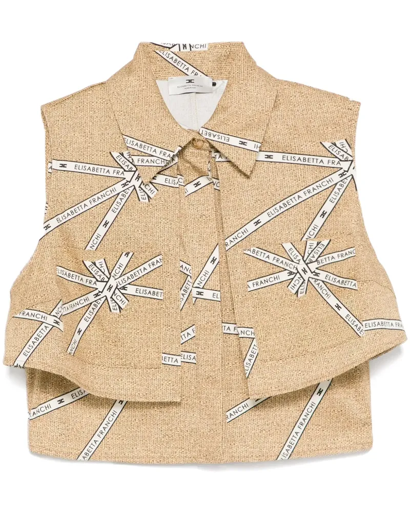 Elisabetta Franchi Hemd mit Logo-Print - Nude Nude