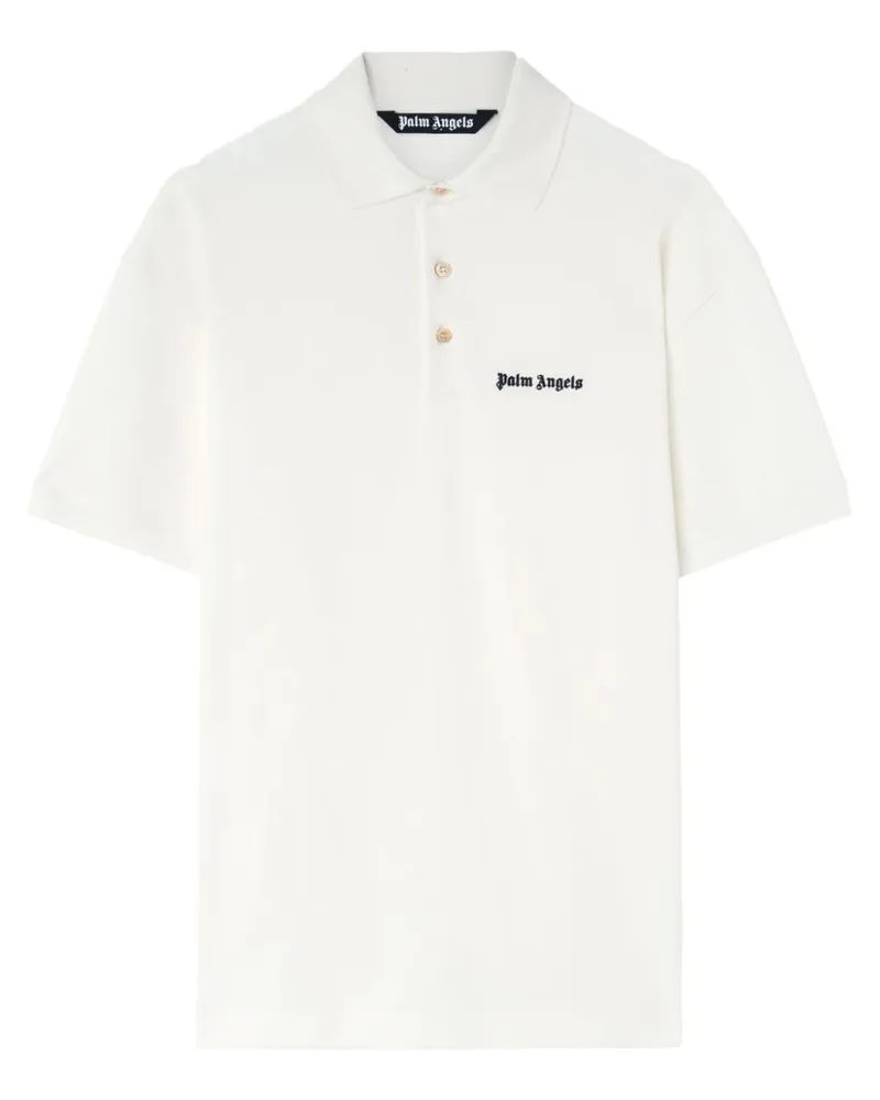 Palm Angels Poloshirt mit Logo-Print Weiß