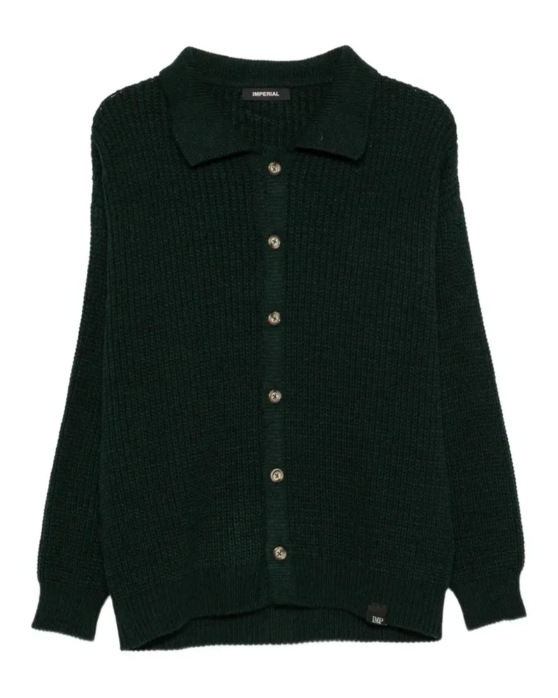 IMPERIAL Gerippter Cardigan mit Knöpfen - Grün Grün