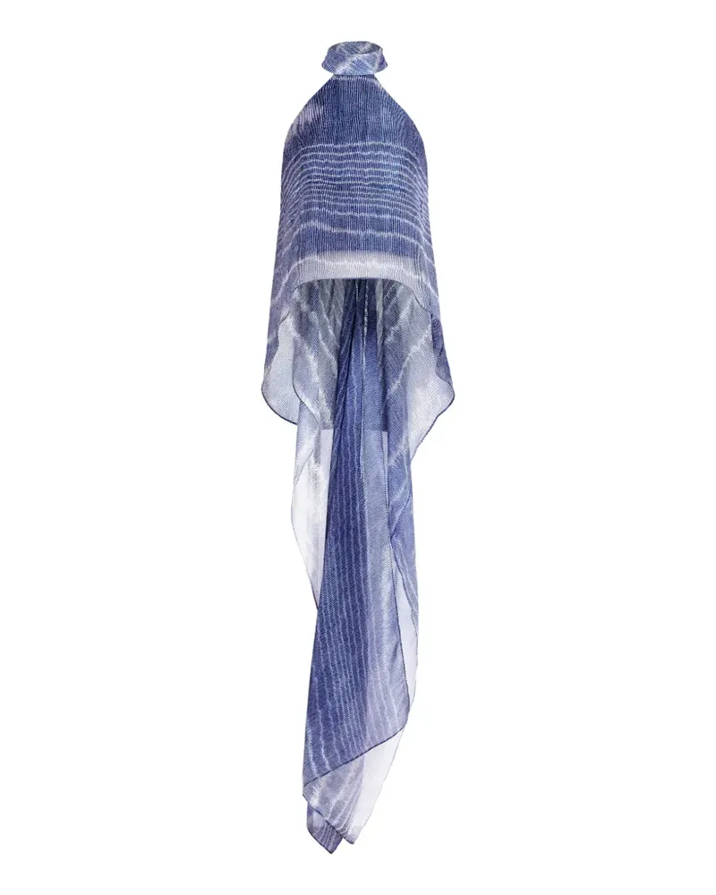 Silvia Tcherassi Flo Neckholder-Top mit Moiré-Effekt - Blau Blau