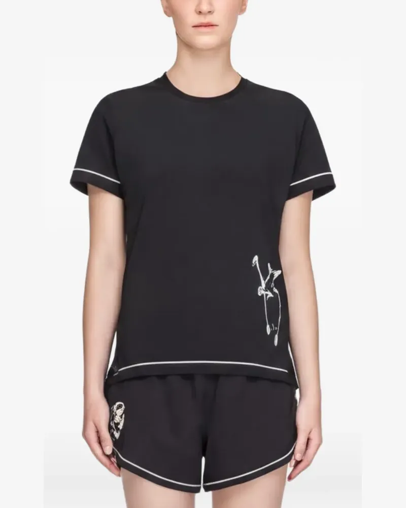Y-3 Chito graphic running short sleeve T-shirt - Schwarz Schwarz