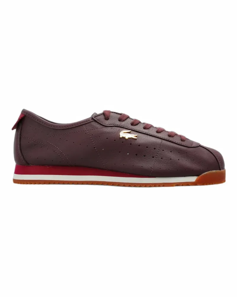 Lacoste Perforierte Club-Low Ledersneakers - Rot Rot