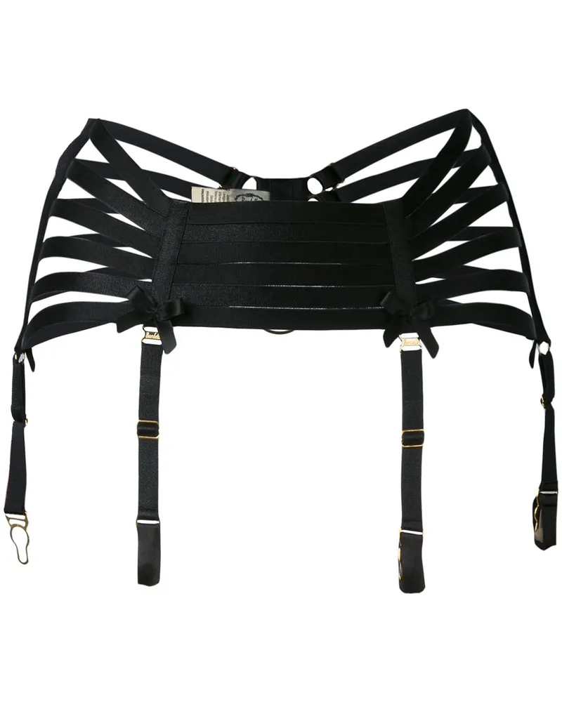 Bordelle Strumpfhalter mit Riemendesign - Schwarz Schwarz