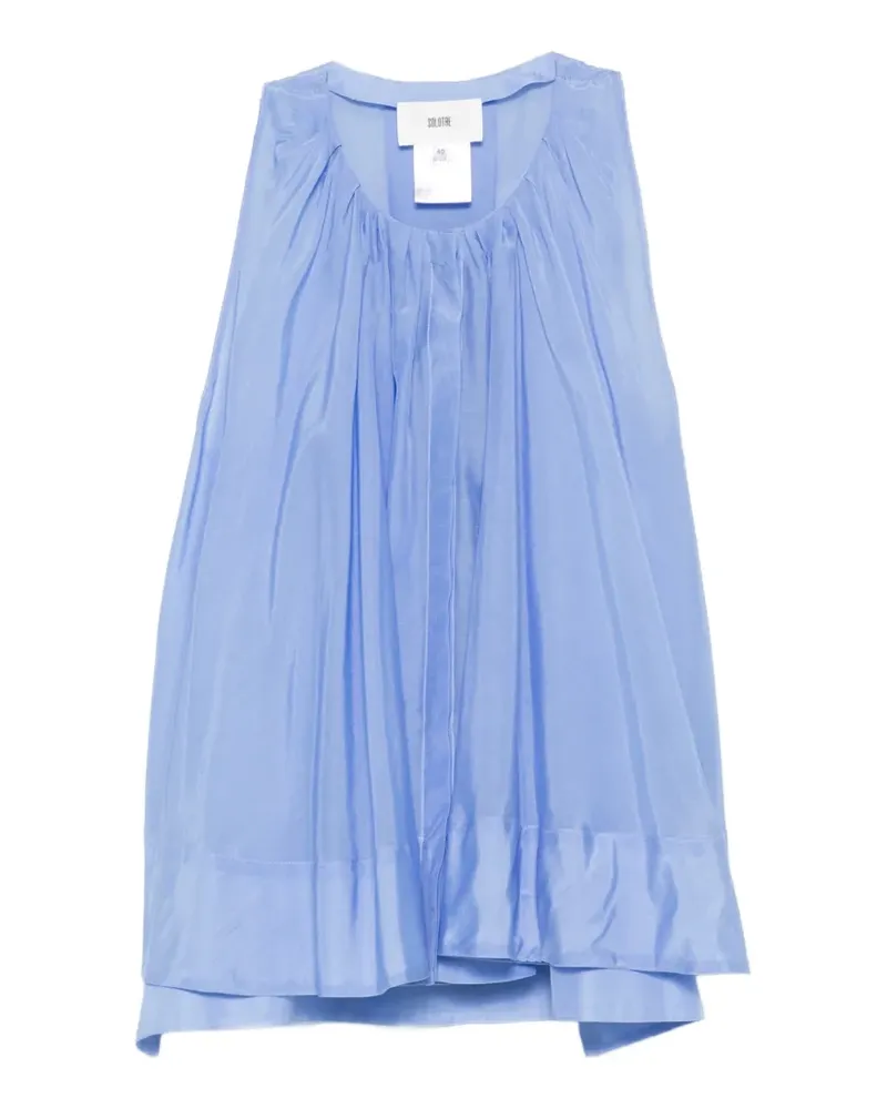 SOLOTRE ruffled-trim blouse - Blau Blau