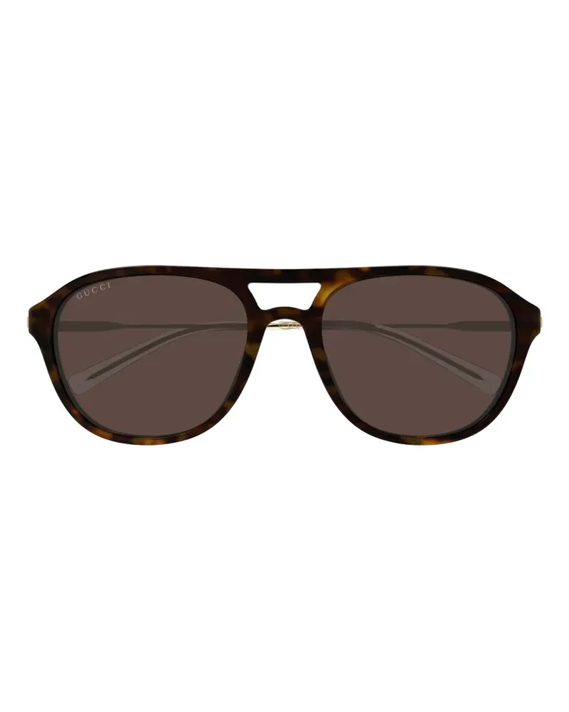 Gucci low-nose-bridge fit navigator sunglasses - Braun Braun
