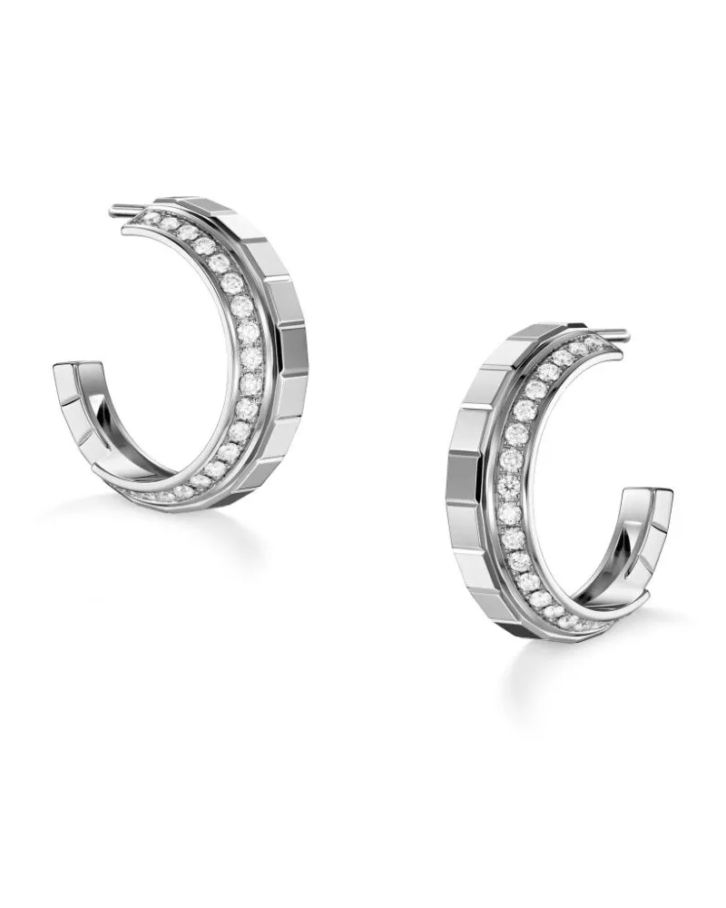Chopard 18kt Ice Cube Weißgoldohrringe mit Diamanten Weiß