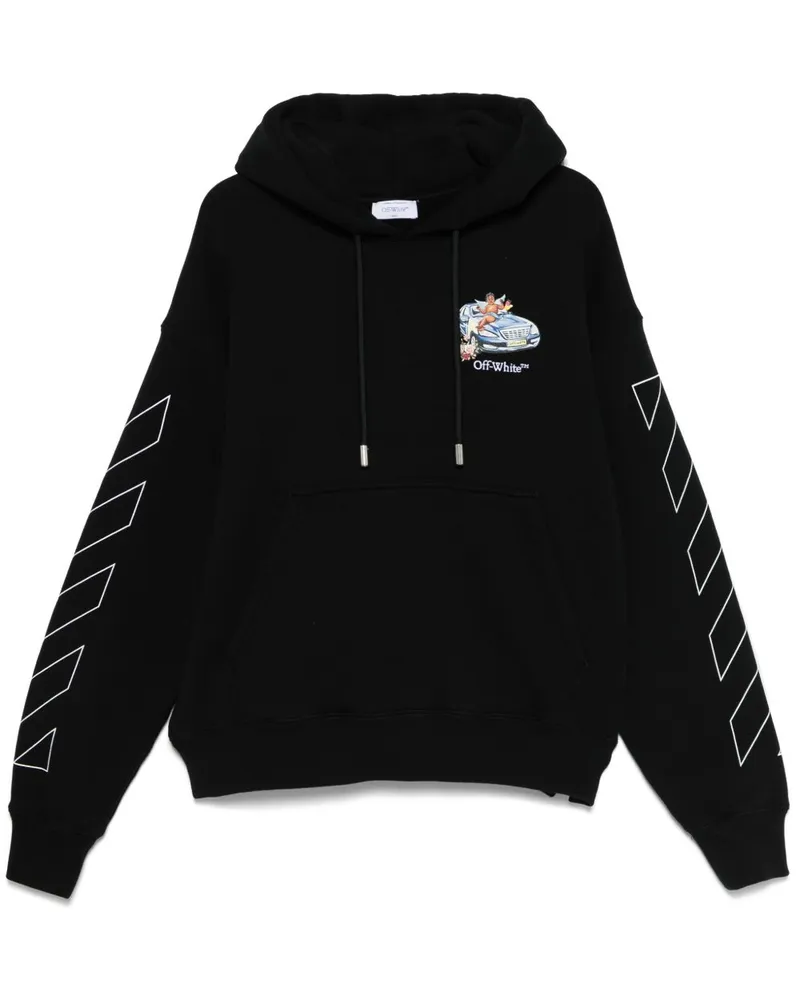 OFF-WHITE Fresco Arrow Skate Hoodie - 1001 Black - White 1001