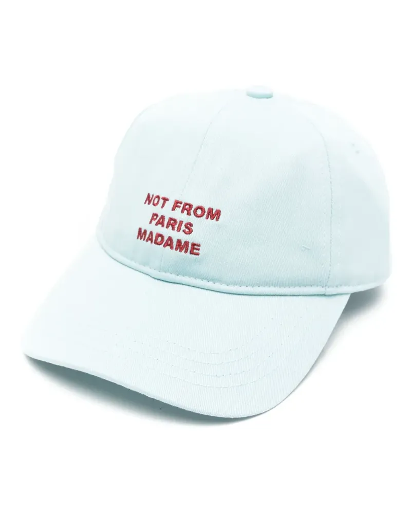 Drôle de Monsieur Baseballkappe mit Slogan-Stickerei - Blau Blau