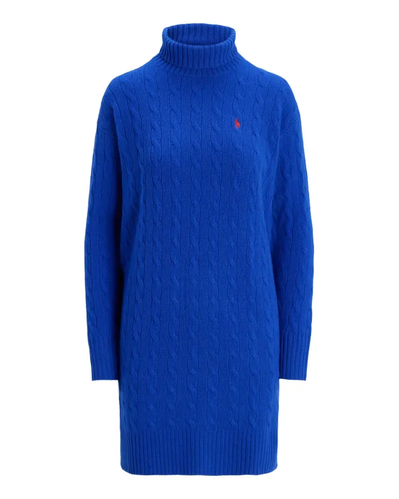 Ralph Lauren cable-knit roll-neck mini dress - Blau Blau