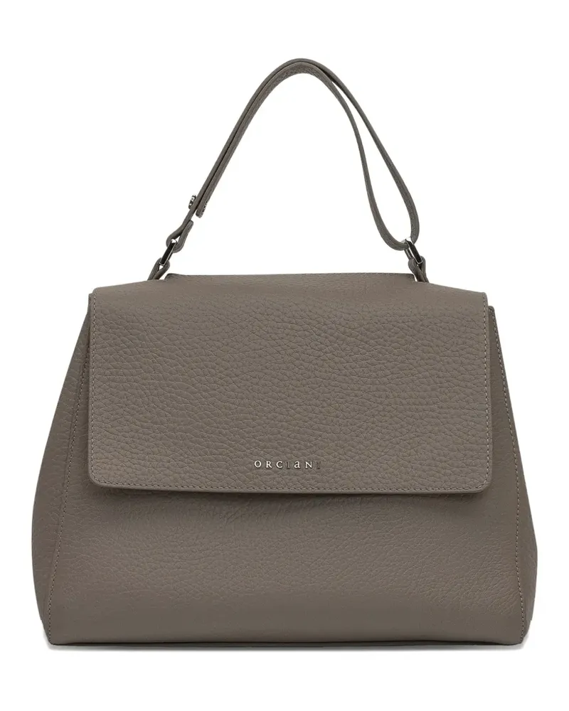 Orciani medium Sveva Soft pebble-grain tote bag - Braun Braun