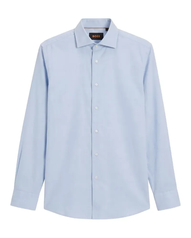 HUGO BOSS Regular-Fit-Hemd aus mikrostrukturierter italienischer Baumwolle - Blau Blau