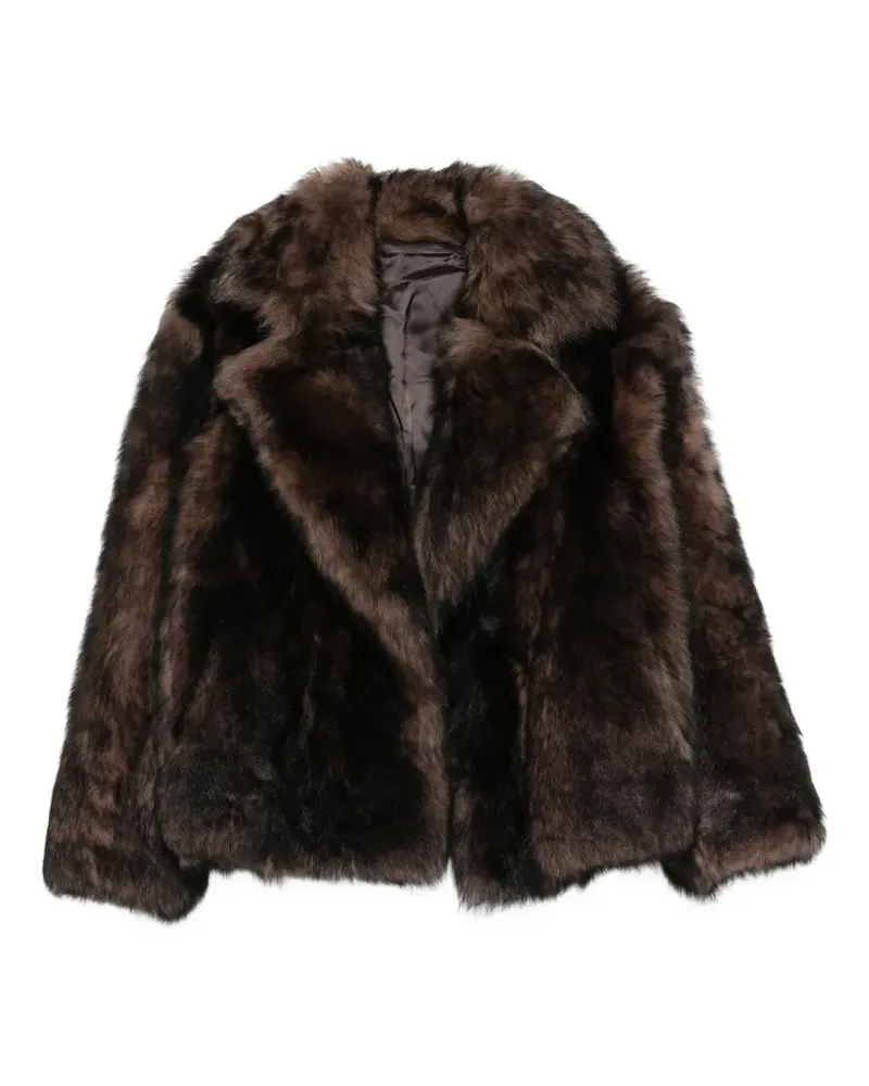 Salvatore Santoro Lederjacke mit breitem Revers - Braun Braun
