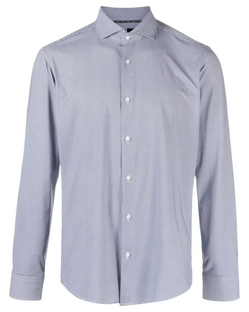HUGO BOSS Hemd mit Gittermuster - Blau Blau