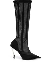 Thierry Mugler Mesh-Stiefel 95mm Schwarz