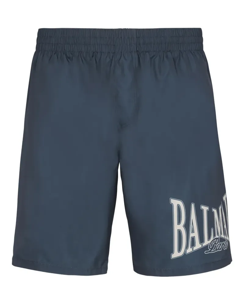 Balmain College Badeshorts mit Logo - Blau Blau