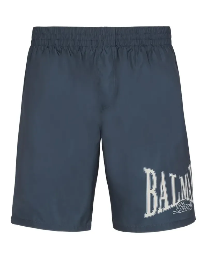 Balmain Badeshorts mit College-Logo - Blau Blau