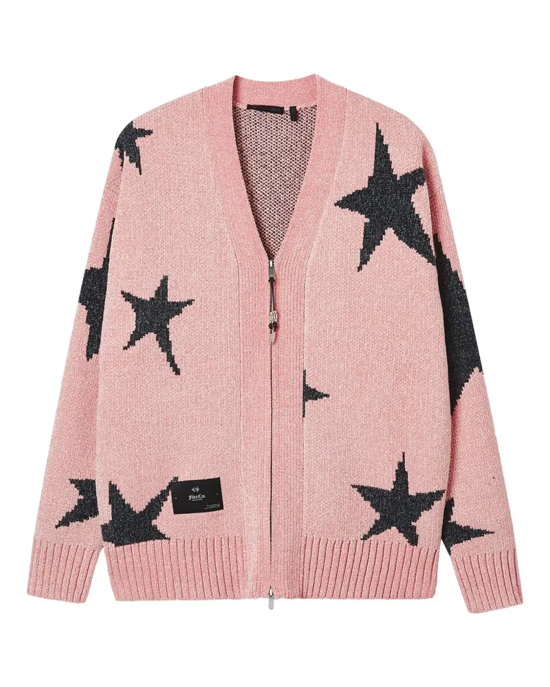 FIVE CM Reißverschluss-Cardigan mit Stern-Print - Rosa Rosa
