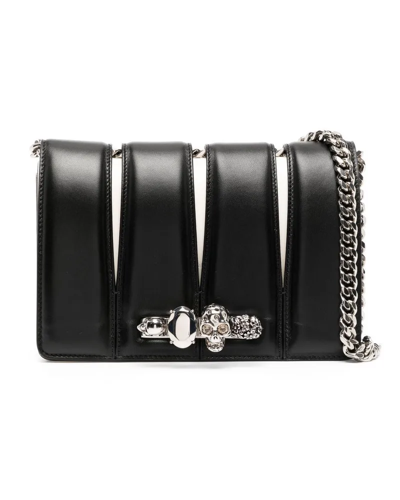 Alexander McQueen Slash Tasche mit Nieten Schwarz