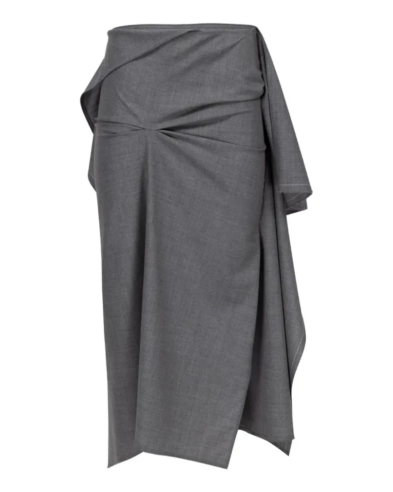 Victoria Beckham Drapierter Midirock - Grau Grau