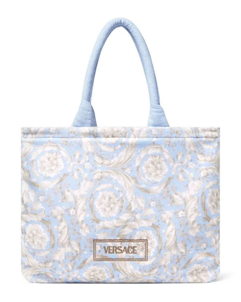 Versace Barocco Tote Bag aus Frottee - Blau Blau