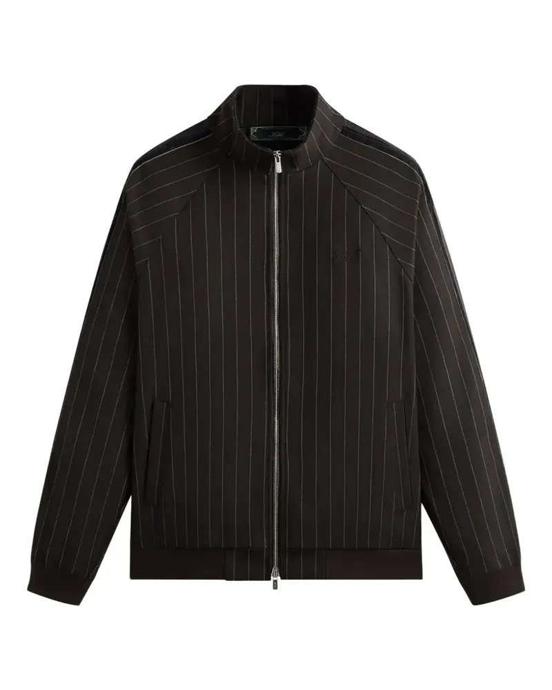 KITH Clifton pinstripe zip-up track jacket - Schwarz Schwarz