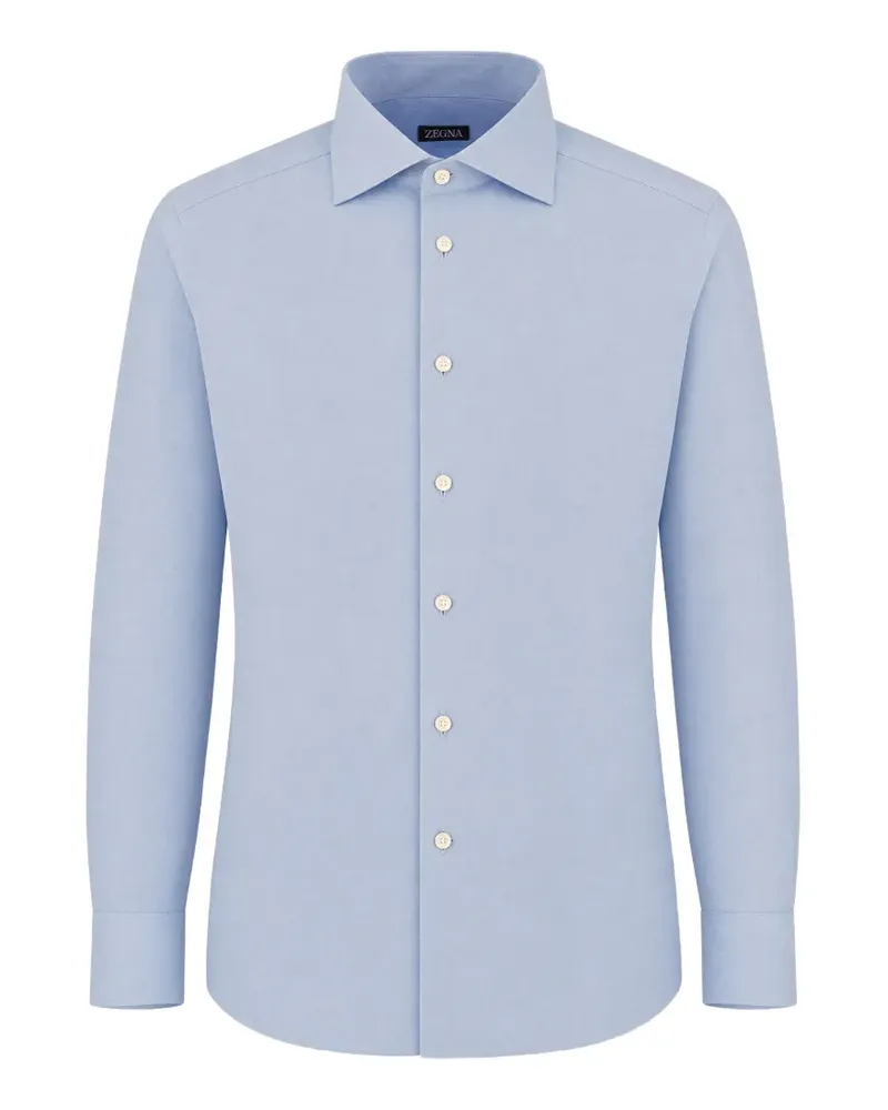 Ermenegildo Zegna Langärmeliges Hemd mit Knopfleiste - Blau Blau