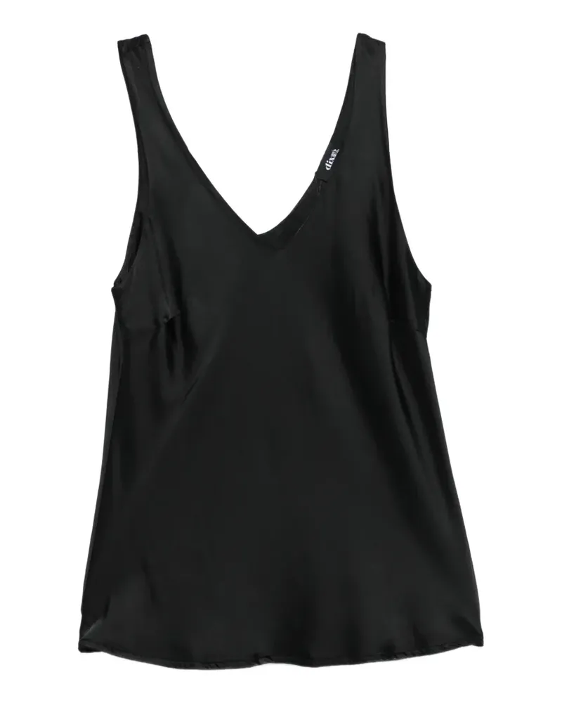 Dixie Bluse mit V-Ausschnitt - Schwarz Schwarz