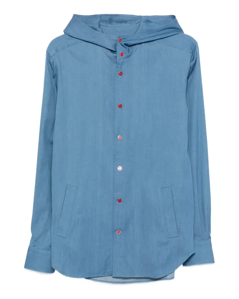 Kiton Mariano hooded shirt - Blau Blau