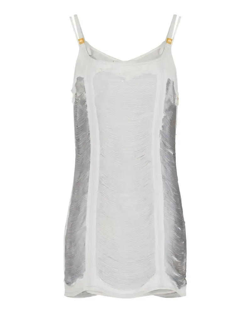 Elisabetta Franchi fringed strap mini dress - Weiß Weiß