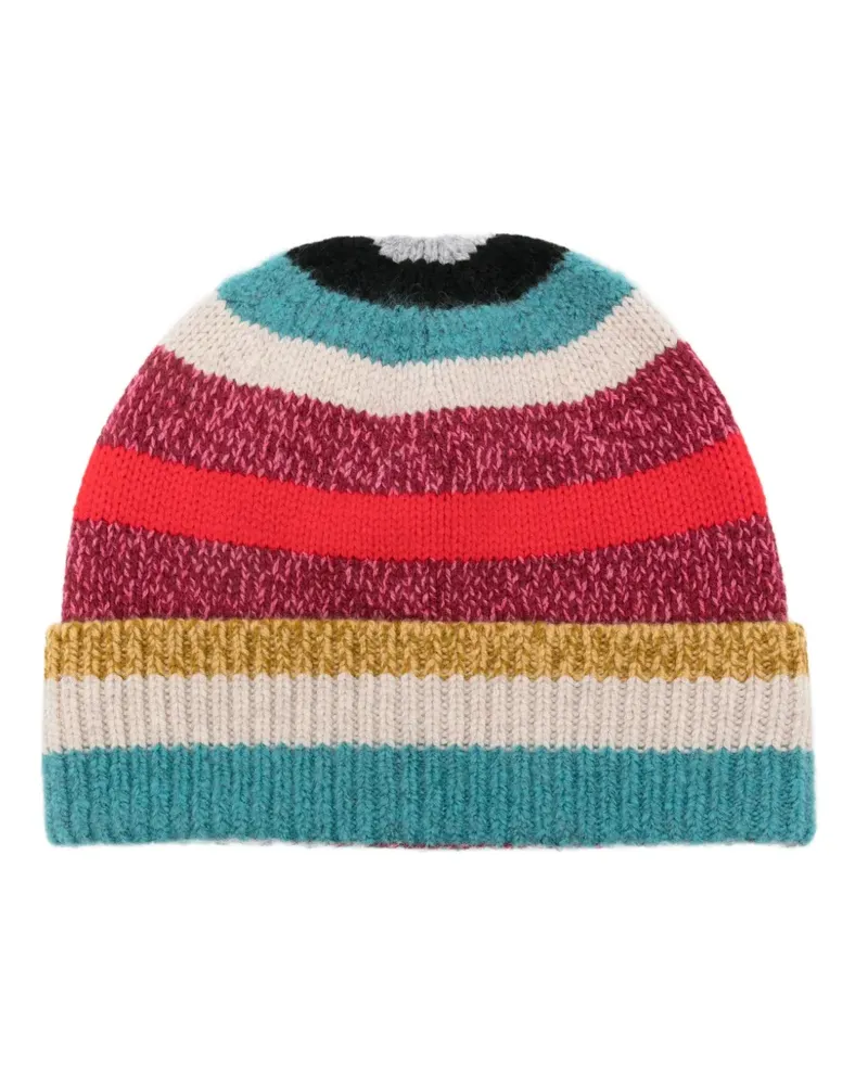 Paul Smith Gestreifte Beanie - Rot Rot