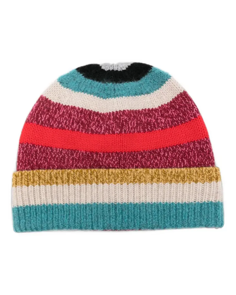 Paul Smith striped-knit beanie hat - Rot Rot