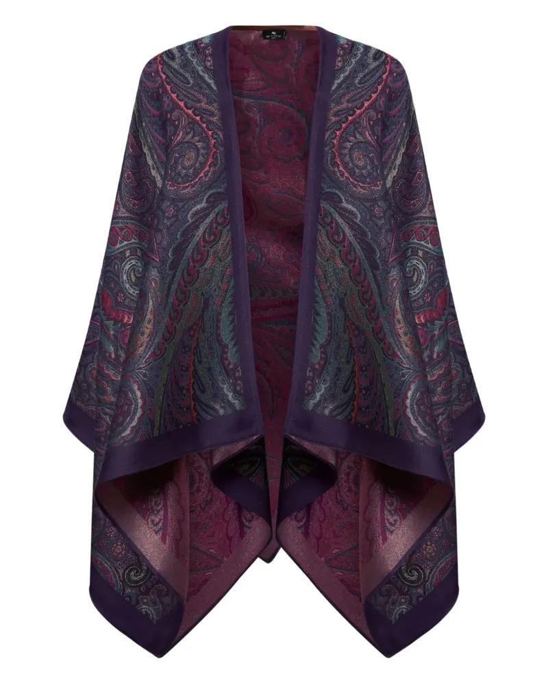 Etro Offenes Paisley-Cape - Blau Blau