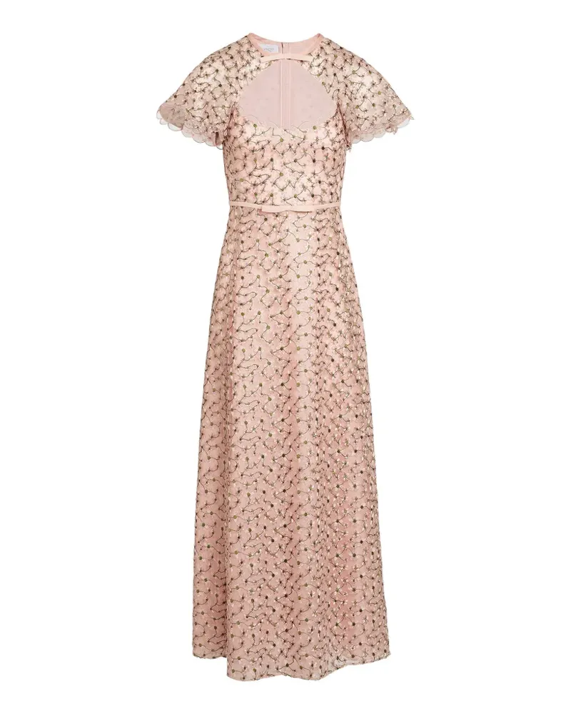 Giambattista Valli Daisies floral embroidered midi dress - Rosa Rosa