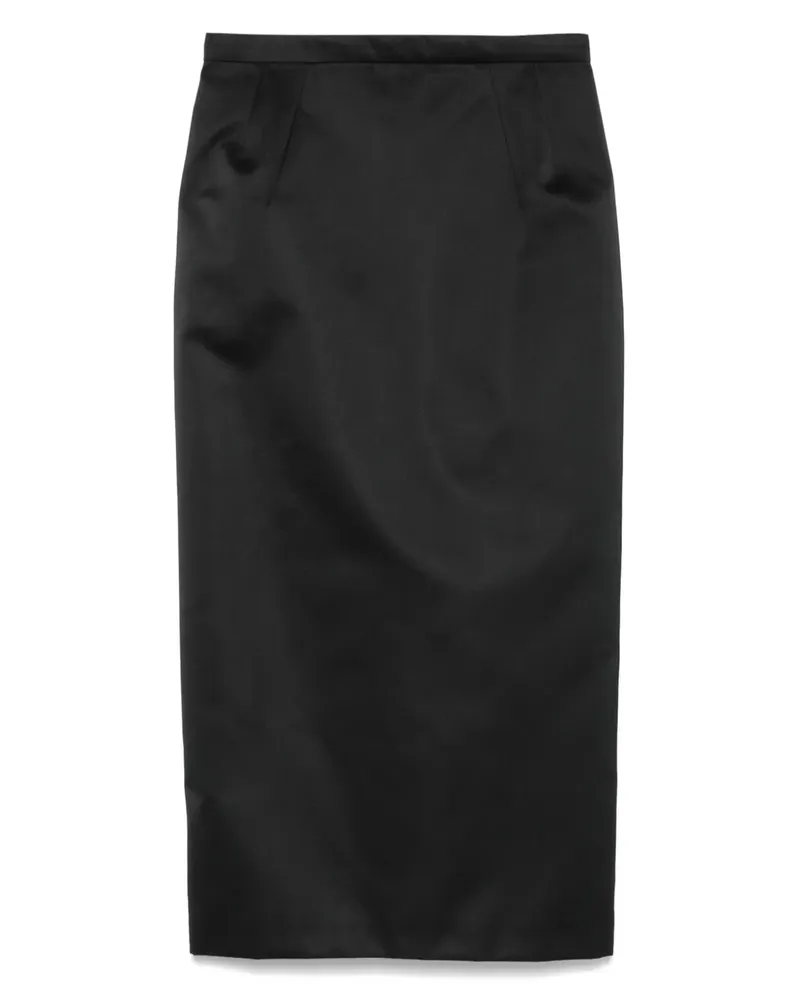 N° 21 Midirock aus Satin - Schwarz Schwarz