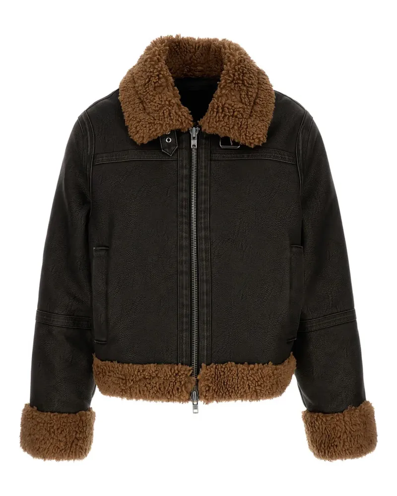 STAND Jacke aus Faux Fur mit Shearling-Besatz - Braun Braun