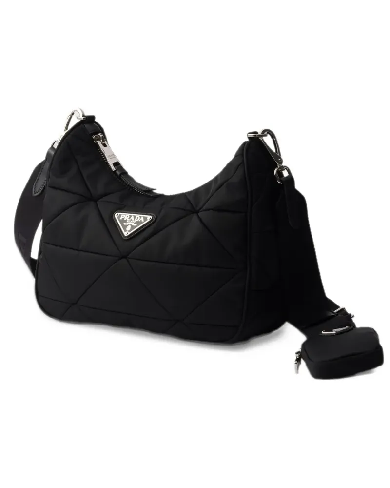 Prada Gesteppte Schultertasche - Schwarz Schwarz