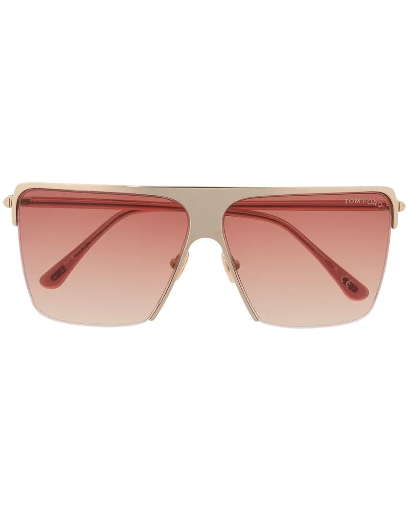Tom Ford Sonnenbrille mit eckigem Gestell - Gold Gold