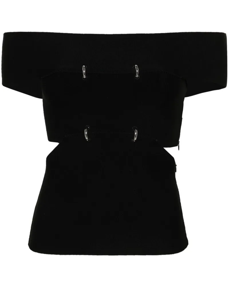Alexander McQueen Schulterfreies Oberteil mit Cut-Out - Schwarz Schwarz