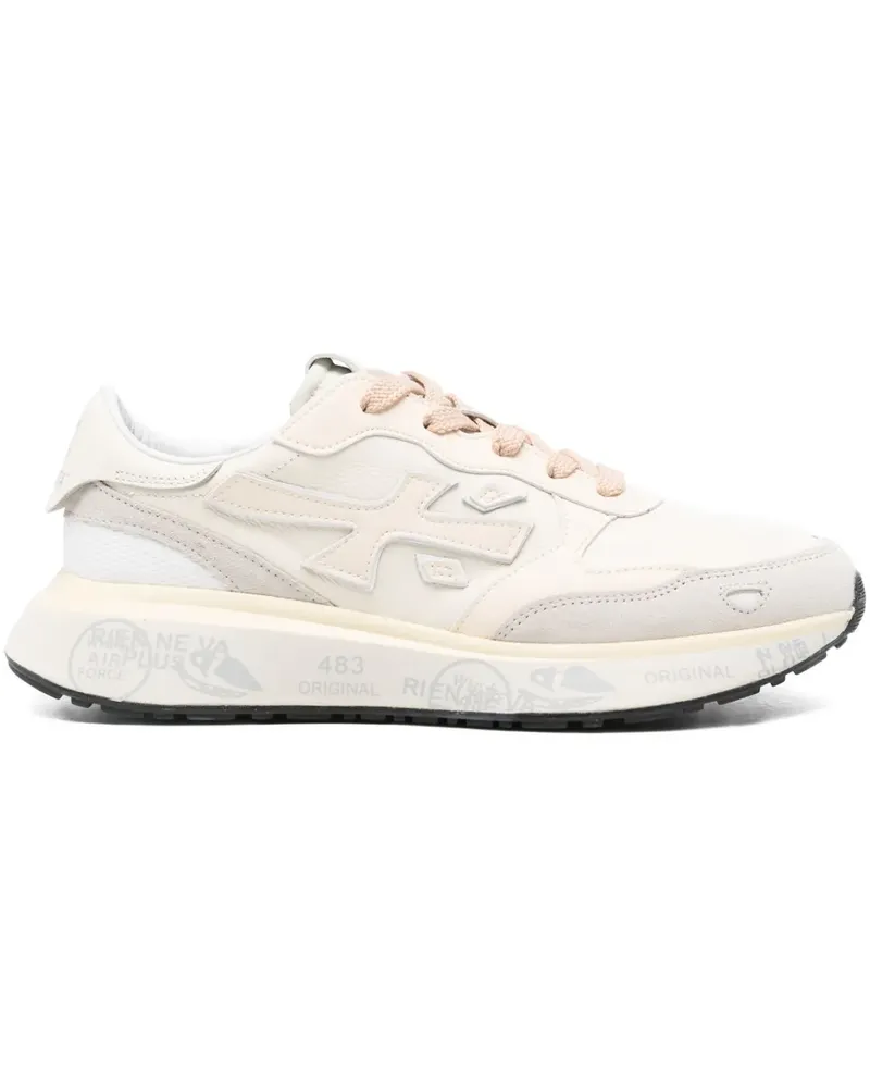 Premiata leather panelled sneakers - Nude Nude