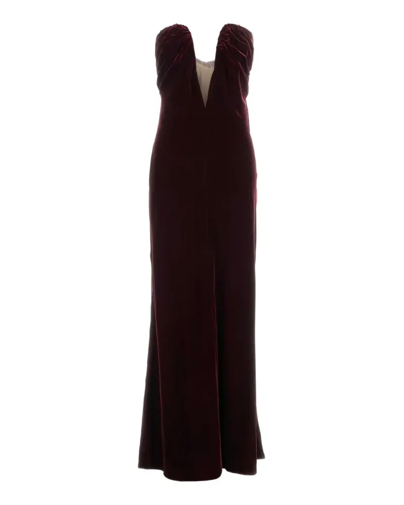 Giorgio Armani strapless velvet gown - Rot Rot