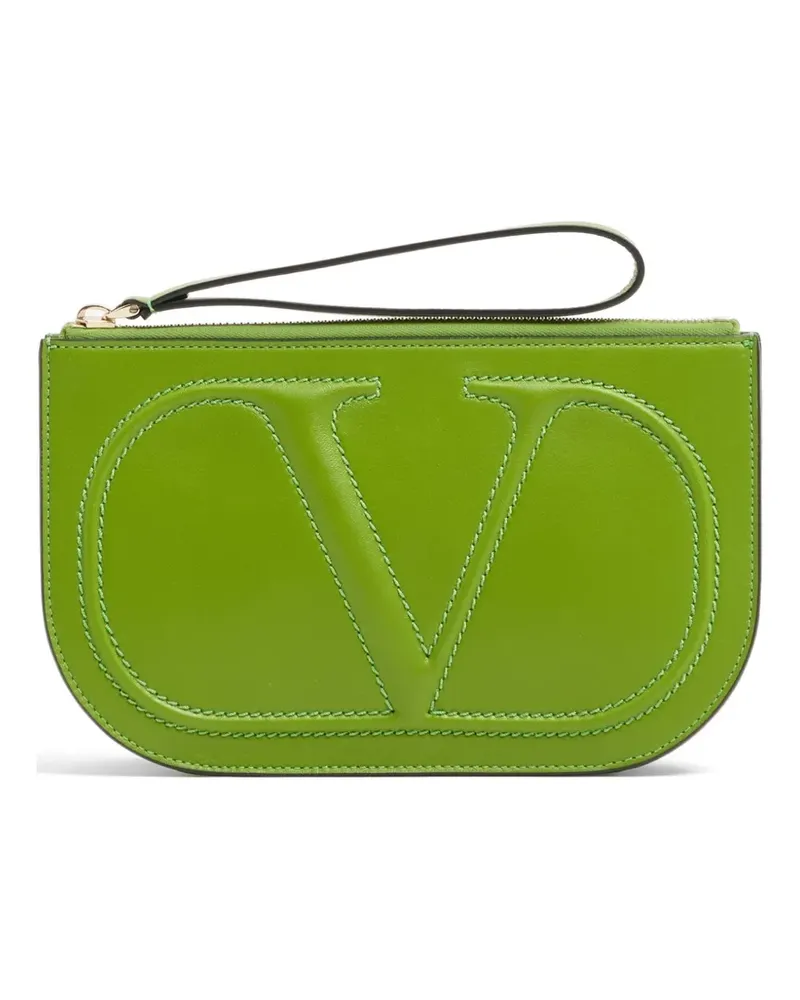 Valentino Garavani VLogo Walk Tasche aus Nappaleder - Grün Grün