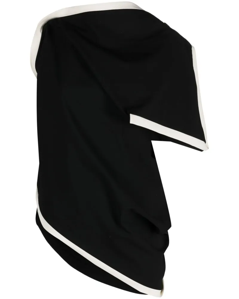 Issey Miyake Drapiertes Oberteil - Schwarz Schwarz