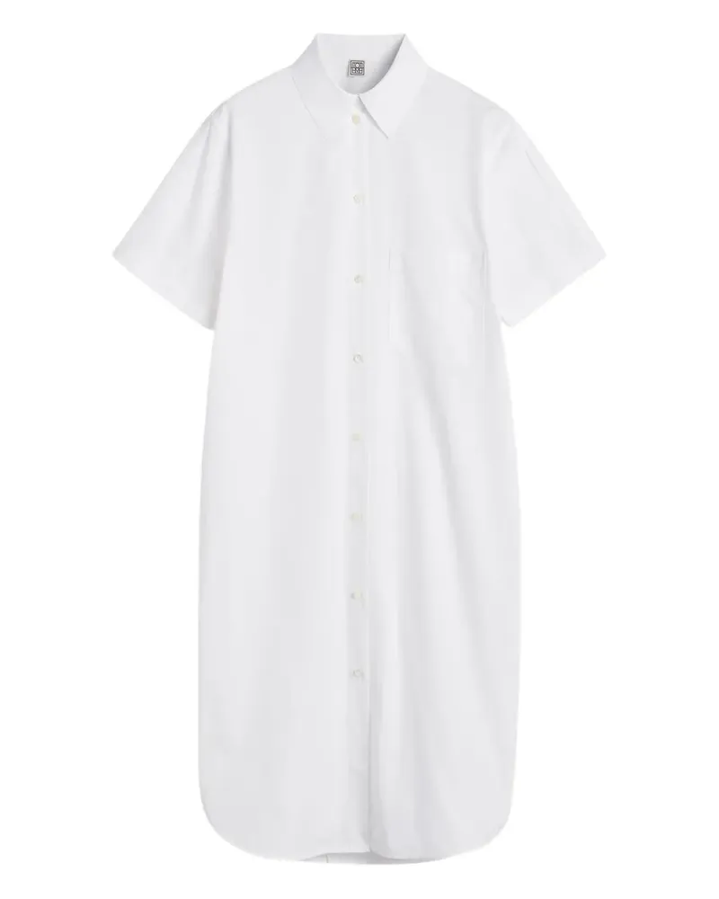 Totême short-sleeve button-front shirt dress - Weiß Weiß