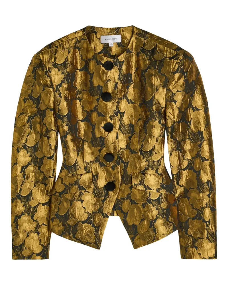 Ronny Kobo floral-print button jacket - Gold Gold