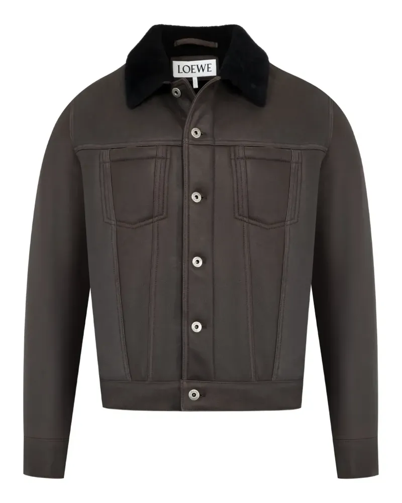 Loewe button shearling trucker jacket - Braun Braun