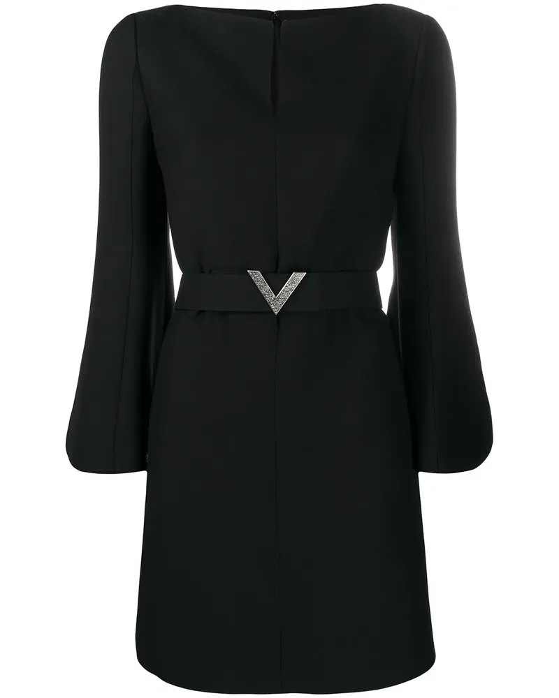 Valentino Garavani Kleid mit V-Gürtel - Schwarz Schwarz