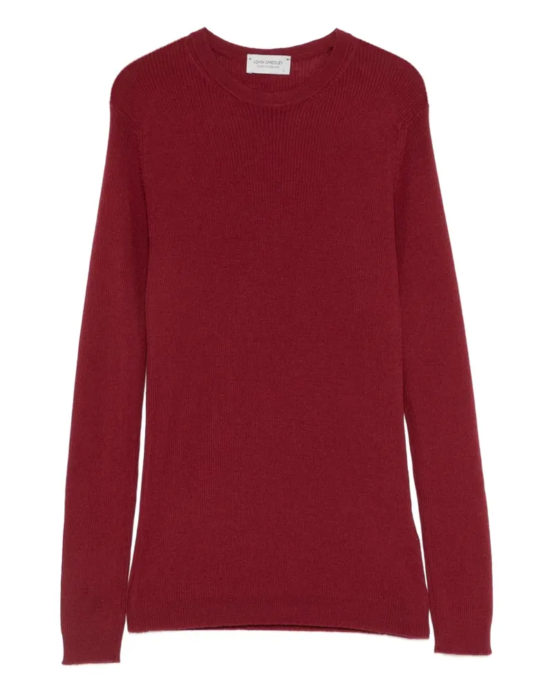 John Smedley Gerippter Pullover - Rot Rot