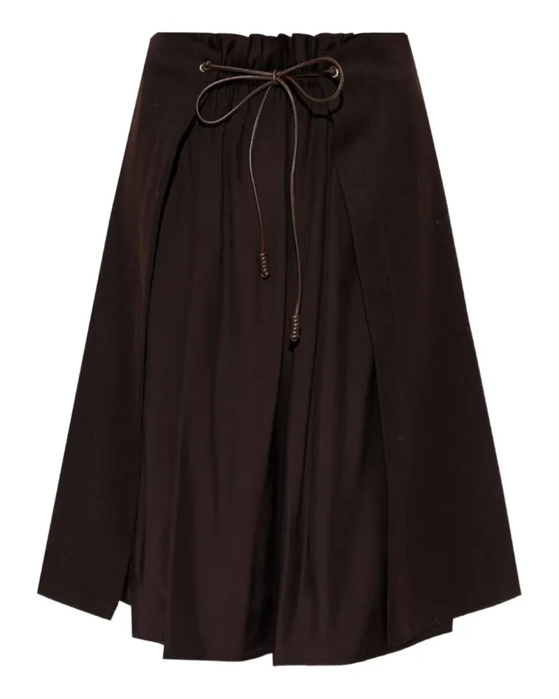 Moncler drawstring layered-detail midi skirt - Braun Braun