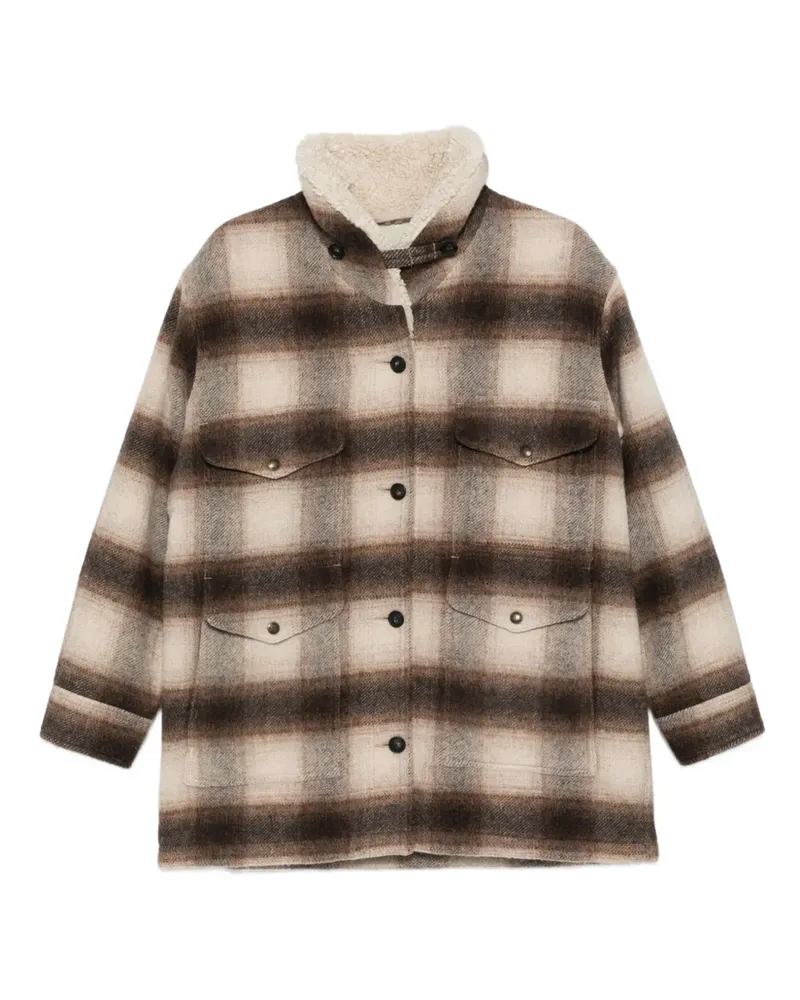 Filson Kodiak plaid shearling-collar coat - Braun Braun